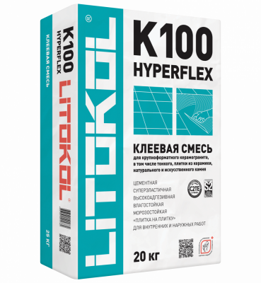 Клей высокоэластичный для укладки крупноформатных плит Litokol HYPERFLEX K100